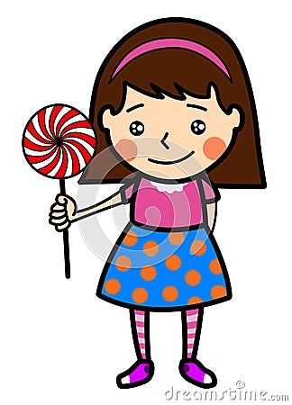 Little girl with lollipop Stock Photo