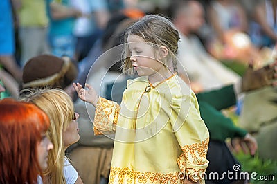 Little girl in medieval dress Editorial Stock Photo