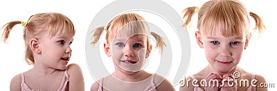 Little girl with pigtails Stock Photo