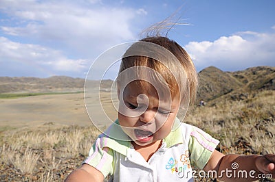 Little girl portrait crying Stock Photo