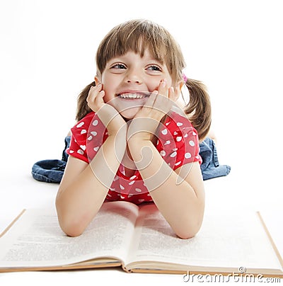 Little girl reading book Stock Photo