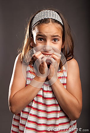 Little girl scared Stock Photo