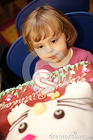 Little girl second birthday Stock Photo
