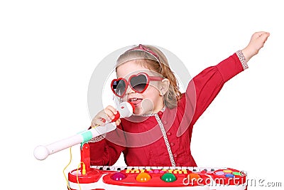 Little girl sing Stock Photo