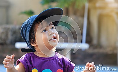 Portrait of little girl smiling Stock Photo