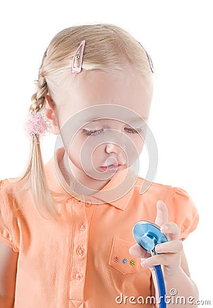 Little girl with sthetoscope Stock Photo