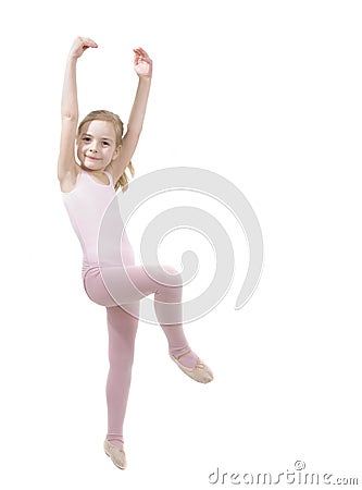 Little girl studing ballet Stock Photo
