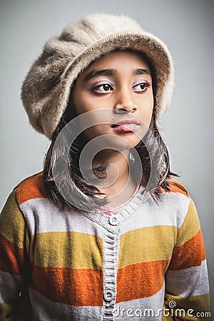 Little girl wearing hat Stock Photo