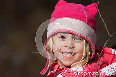 Little Girl in the Winter Stock Photo