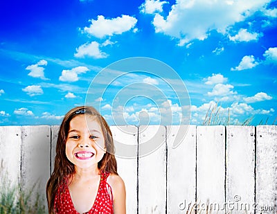 Little Girls Adorable BEautiful Cheerful Smiling Concept Stock Photo