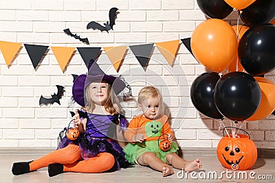 Girls in halloween costumes Editorial Stock Photo