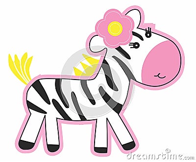 little girls zebra print vector art Vector Illustration