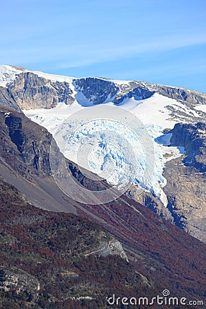 Little glacier on a side of Mount Cerro Moreno Stock Photo