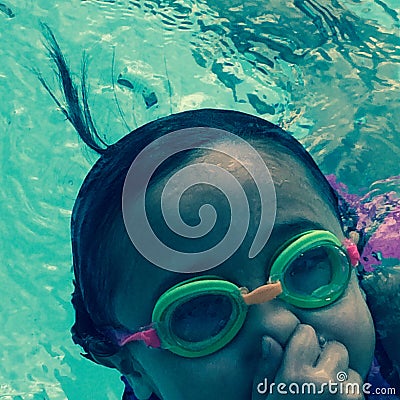 Little Goggle Mermaid Editorial Stock Photo