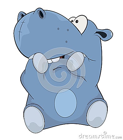 Little hippopotamus. Cartoon Vector Illustration