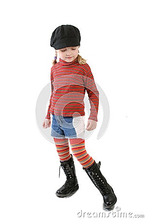 Little hooligan dancing Stock Photo