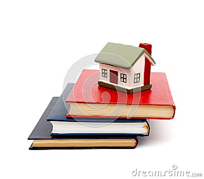 Little house and books Stock Photo