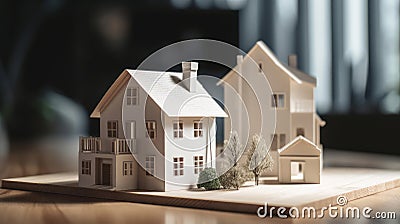 Little house maket. Illustration AI Generative Stock Photo