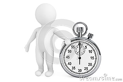 Little human character with Stopwatch Stock Photo