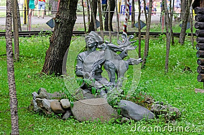 The Little Humpbacked Horse. The figure of the character from the Russian folk tale, installed in the municipal park Editorial Stock Photo