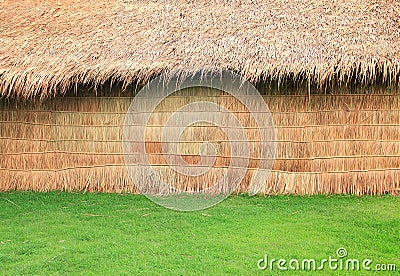 Little hut in green grass Stock Photo