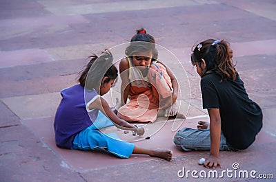 Little indian girls playing Editorial Stock Photo