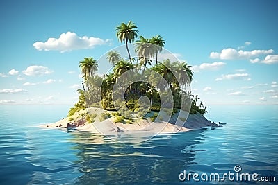 Little island, AI generated Stock Photo