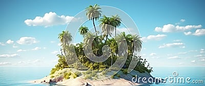 Little island, AI generated Stock Photo