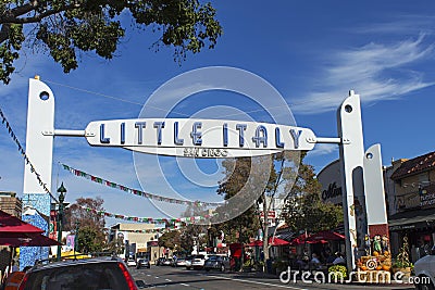 Little Italy in San Diego Editorial Stock Photo