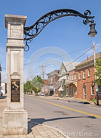 Little Italy, Schenectady New York entrance signs Editorial Stock Photo