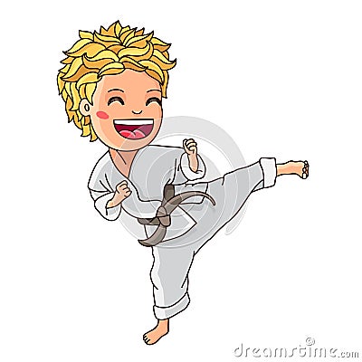 Little karate. Vector illustration Vector Illustration
