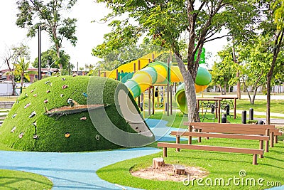the playground.Which increases the development and enhances outside the classroom Stock Photo