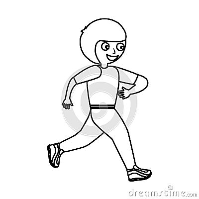 Little kid running icon Vector Illustration