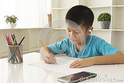 Little kids draw Stock Photo