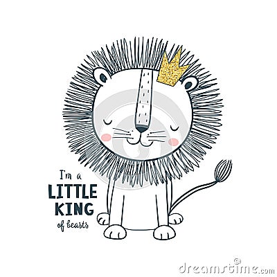 Little king. Vector illustration for kids Vector Illustration