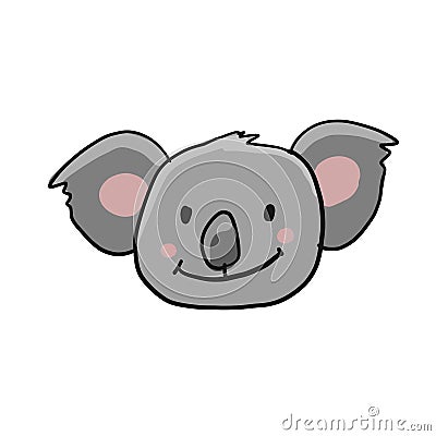 Little Koala face. Character for your design Vector Illustration