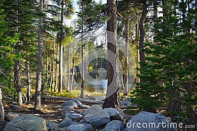 Little lake in the High Sierras Stock Photo