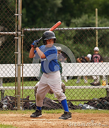 Little league baseball batter Stock Photo