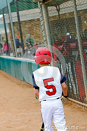 Little league baseball batter Stock Photo