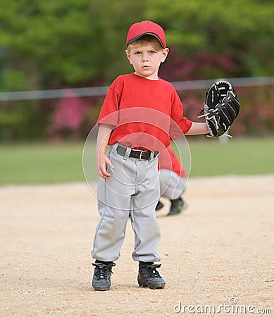 Little League Baseball Player Stock Photo