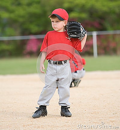 Little League Baseball Player Stock Photo