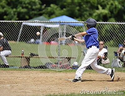 Little league baseball player Stock Photo