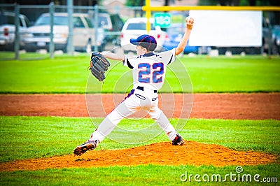 Youth baseball pitcher Stock Photo