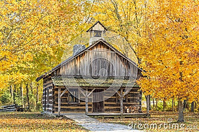 Little Log Church Stock Photo