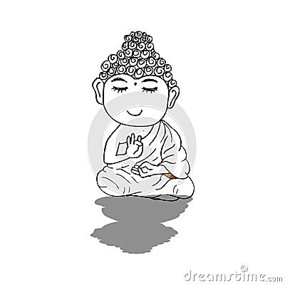 Little meditating Buddha. Stock Photo