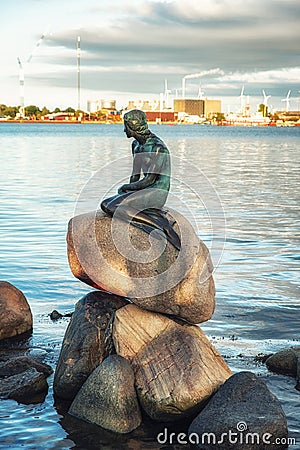 The Little Mermaid in Copenhagen, Denmark Editorial Stock Photo