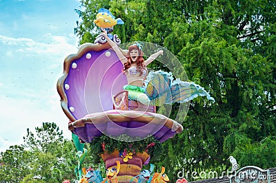 Little Mermaid from the Festival of Fantasy Parade Editorial Stock Photo