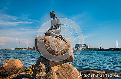 The Little mermaid statue in Copenhagen Denmark. Editorial Stock Photo