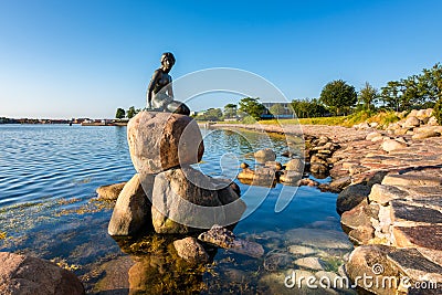 Little Mermaid statue in Copenhagen Denmark Editorial Stock Photo