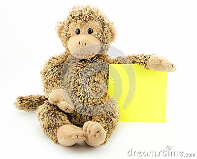 Little monkey with note pad Stock Photo